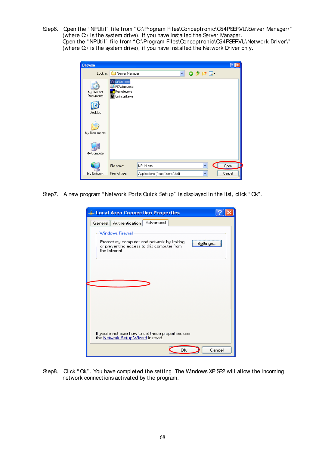 Conceptronic C54PSERVU user manual 