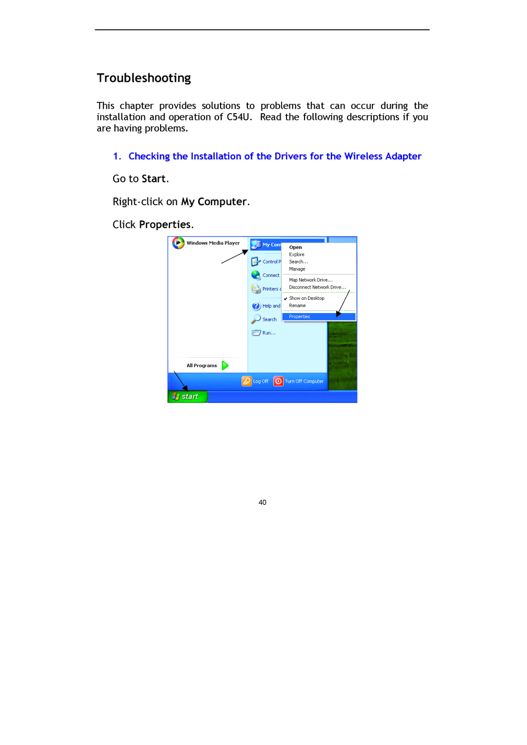 Conceptronic C54U, Conceptronic Wireless 54Mbps USB Stick Adapter manual Troubleshooting 