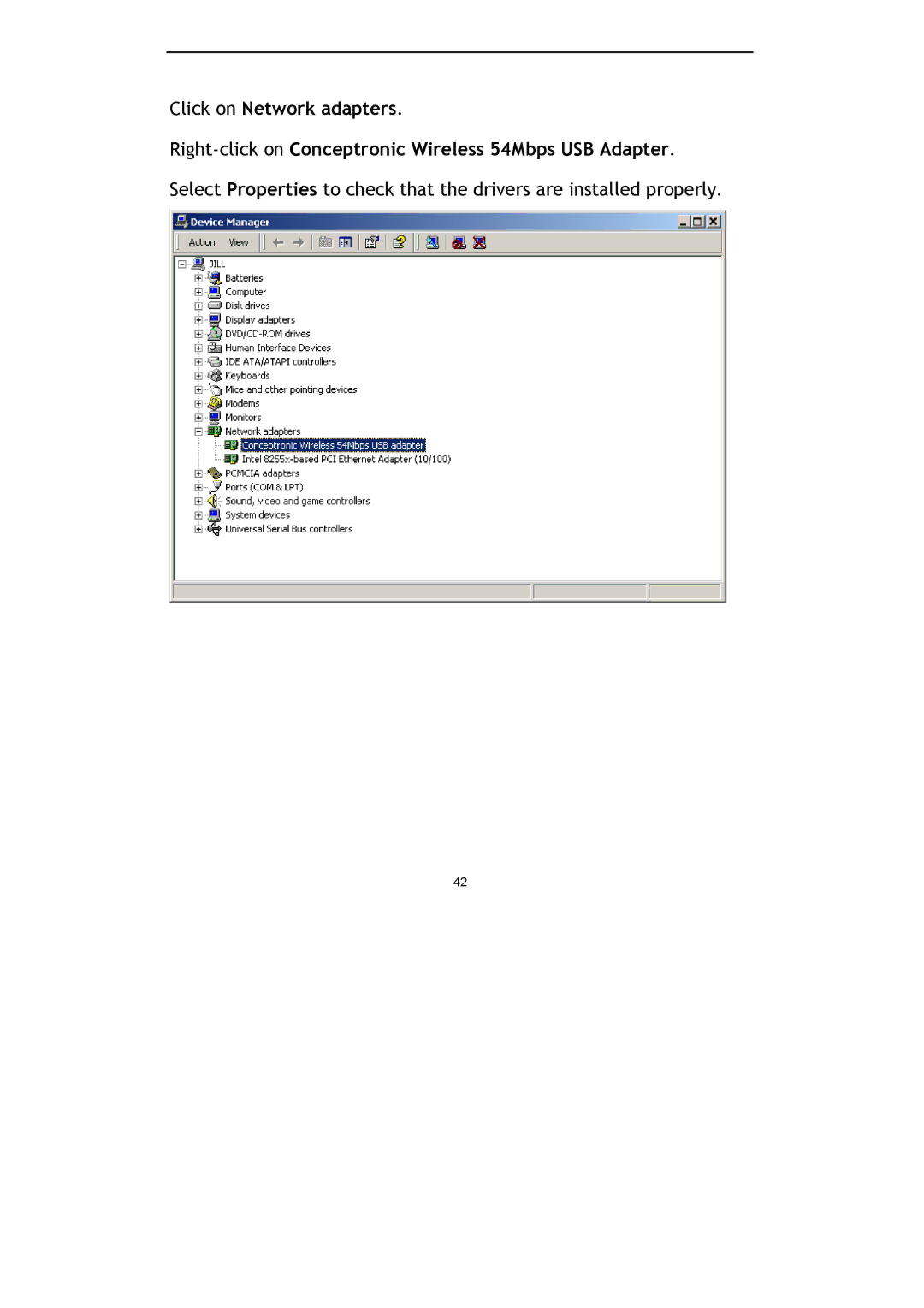 Conceptronic C54U, Conceptronic Wireless 54Mbps USB Stick Adapter manual 