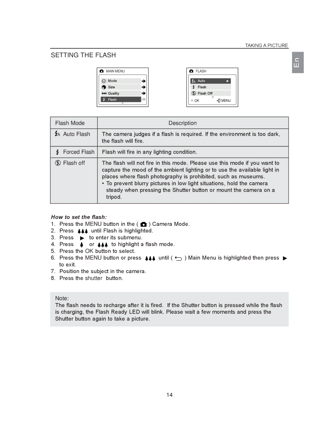 Concord Camera 2040 manual Setting the Flash, Flash Mode, How to set the flash 