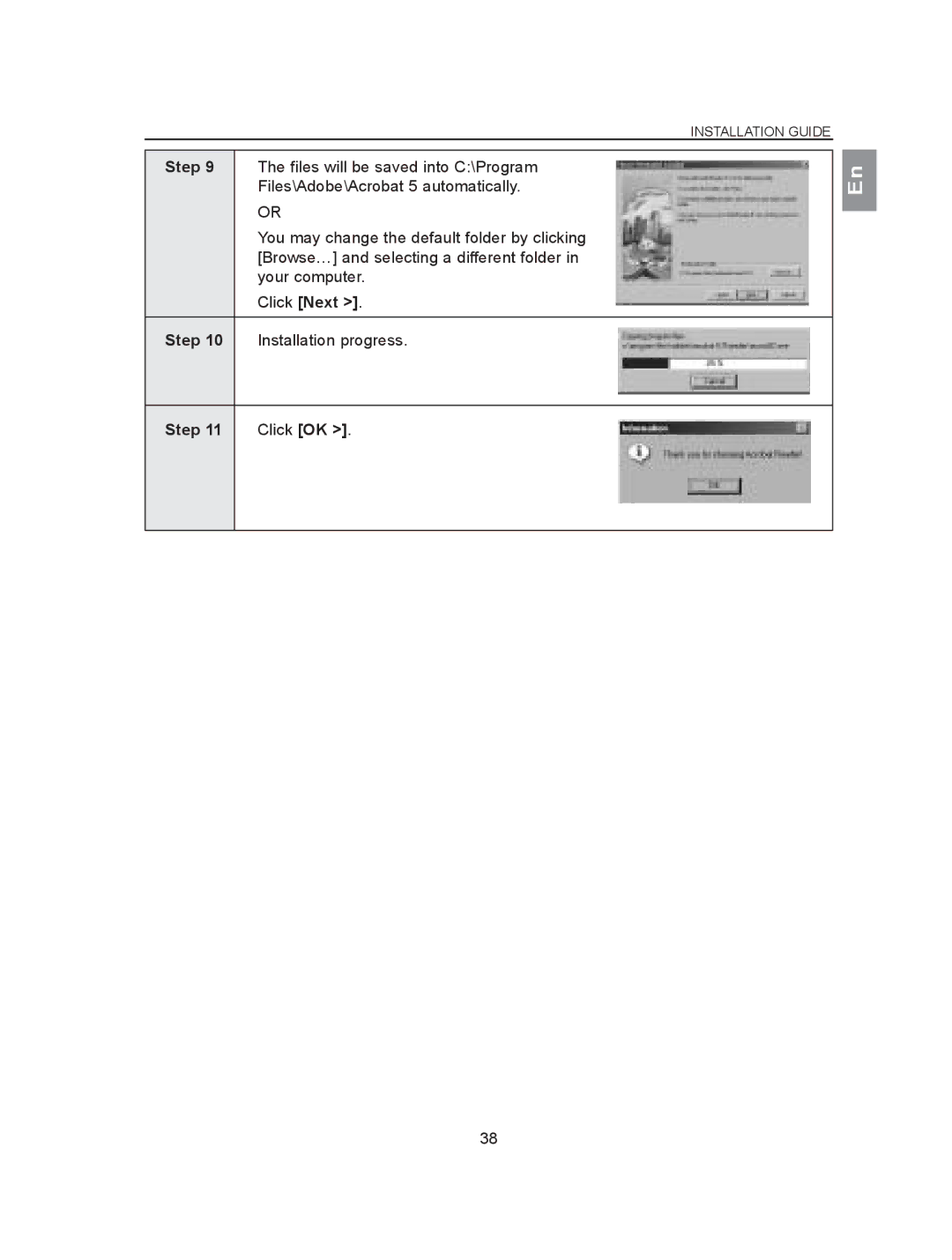 Concord Camera 2040 manual Files will be saved into C\Program 