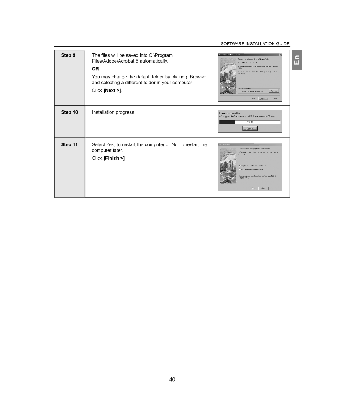 Concord Camera 3040AF manual Files will be saved into C\Program 