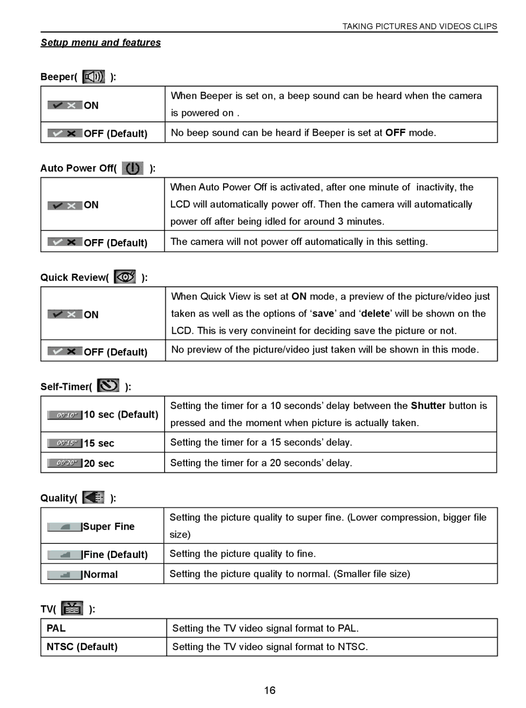 Concord Camera 3047 manual Setup menu and features, Setting the TV video signal format to PAL 