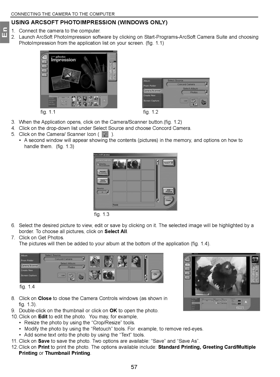 Concord Camera 3.1 Megapixels Digital Camera manual Using Arcsoft Photoimpression Windows only 