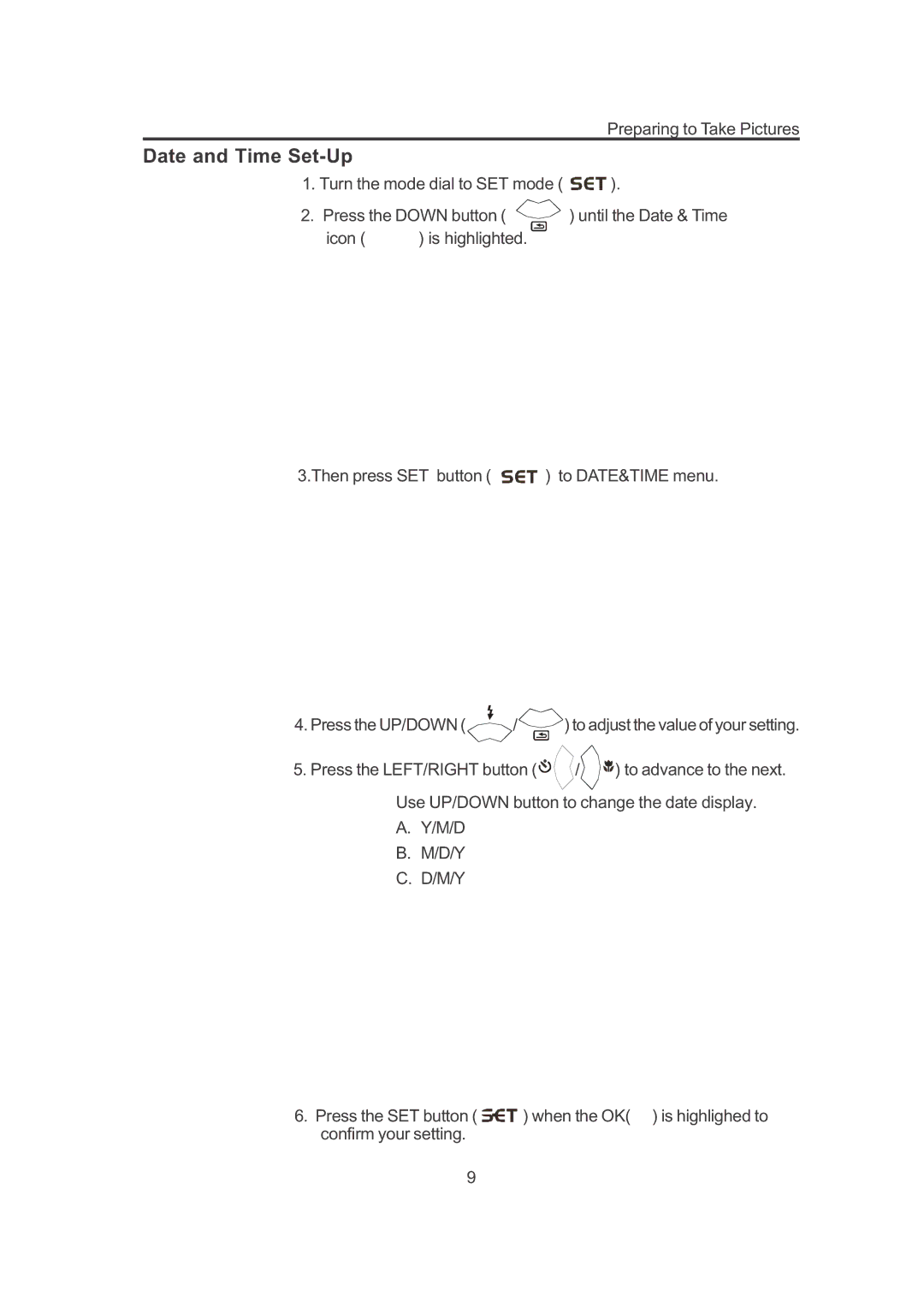 Concord Camera 3132z manual Date and Time Set-Up 