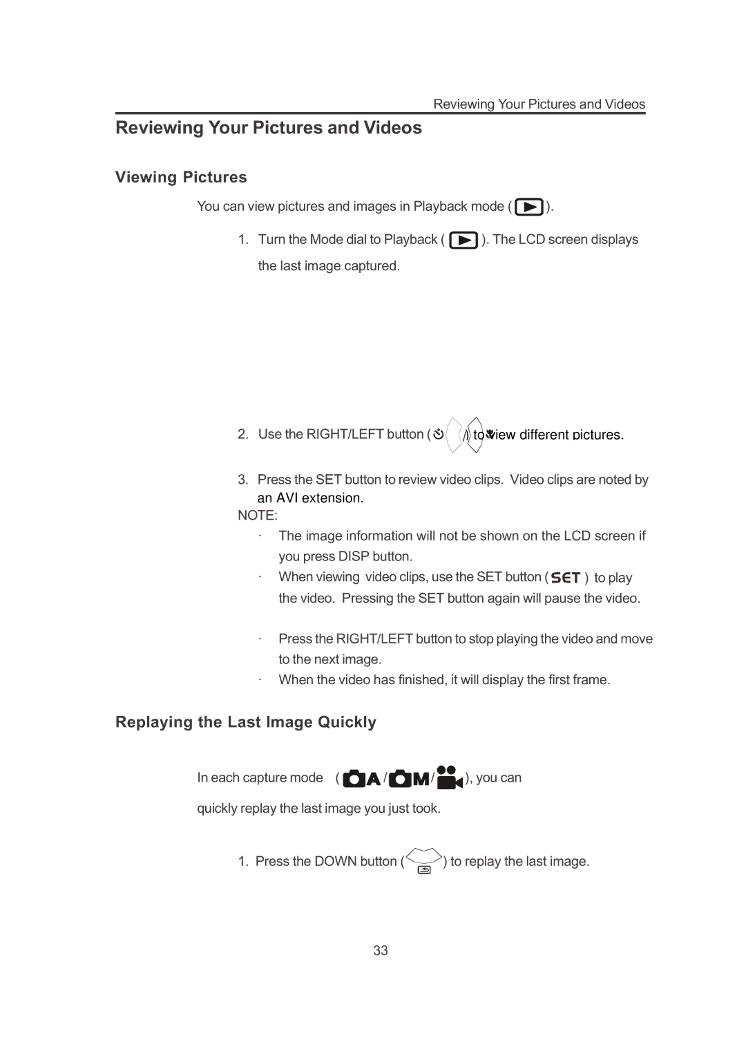 Concord Camera 3132z manual Viewing Pictures, Replaying the Last Image Quickly 