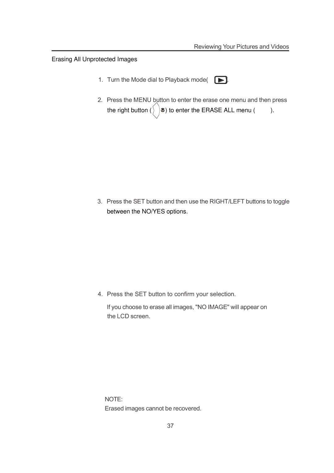 Concord Camera 3132z manual Erasing All Unprotected Images 