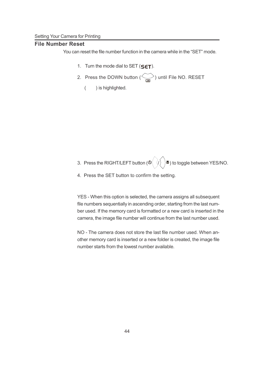 Concord Camera 3132z manual File Number Reset 