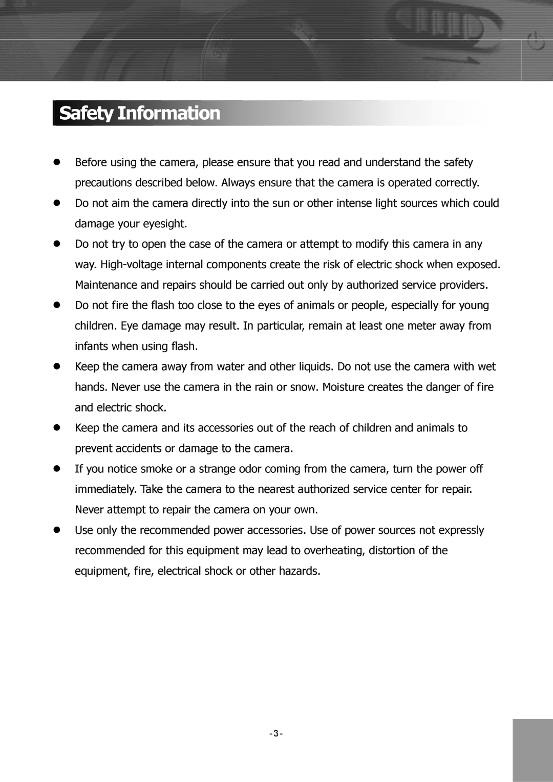 Concord Camera 4340z manual Safety Information 