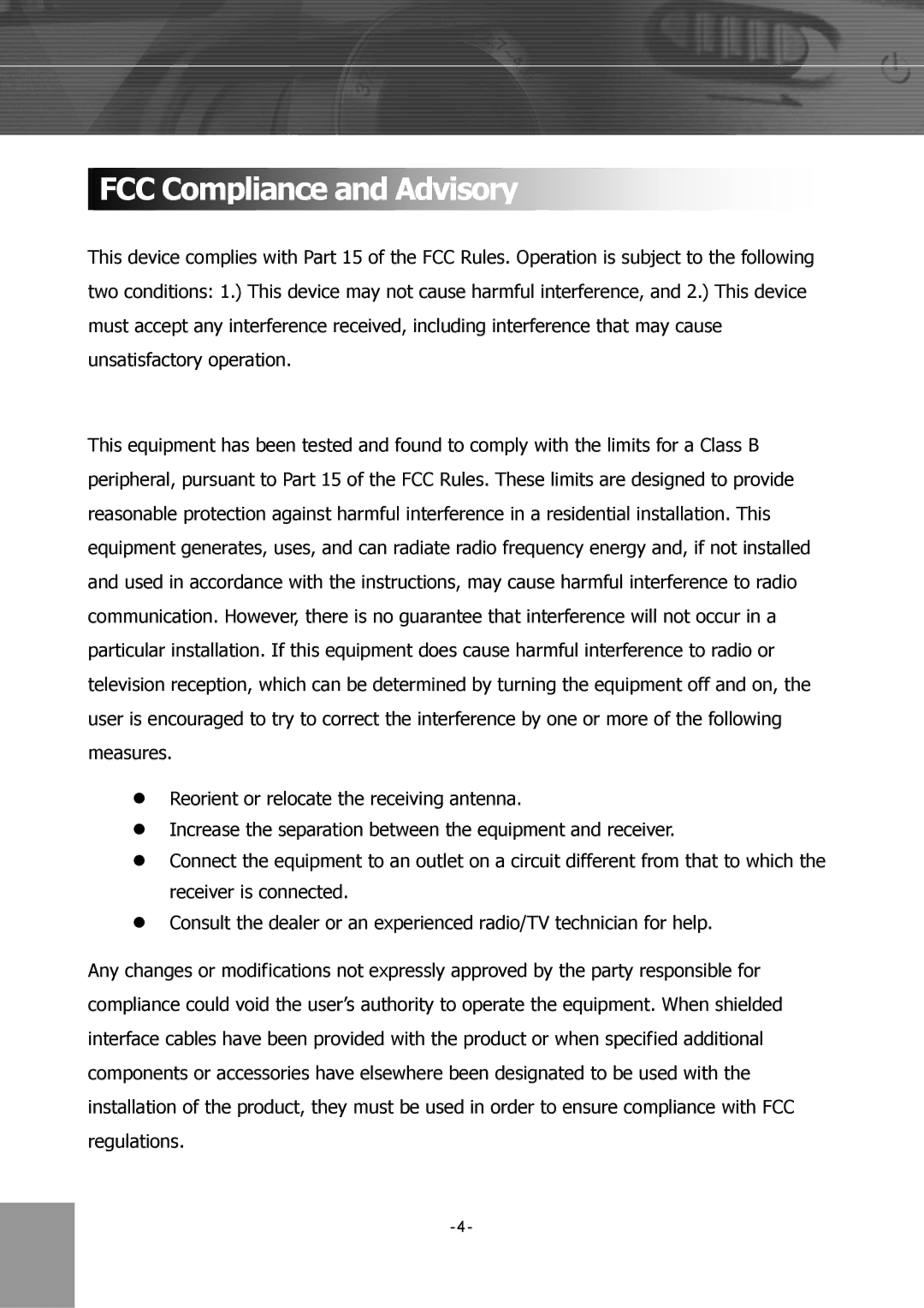 Concord Camera 4340z manual FCC Compliance and Advisory 