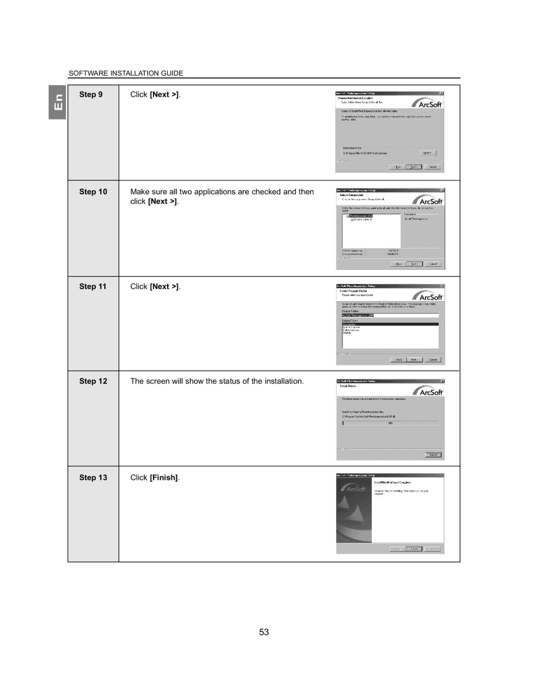 Concord Camera 4062AF, 5062AF manual Make sure all two applications are checked and then 