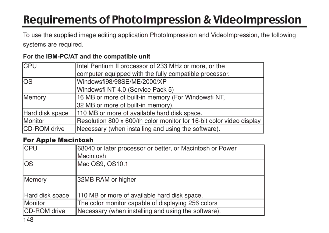 Concord Camera 5330z manual For the IBM-PC/AT and the compatible unit, For Apple Macintosh 