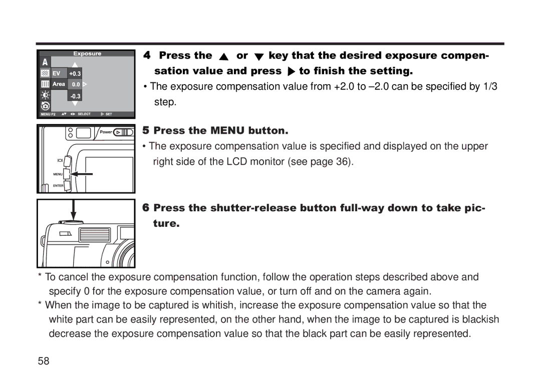 Concord Camera 5330z manual Press the Menu button 