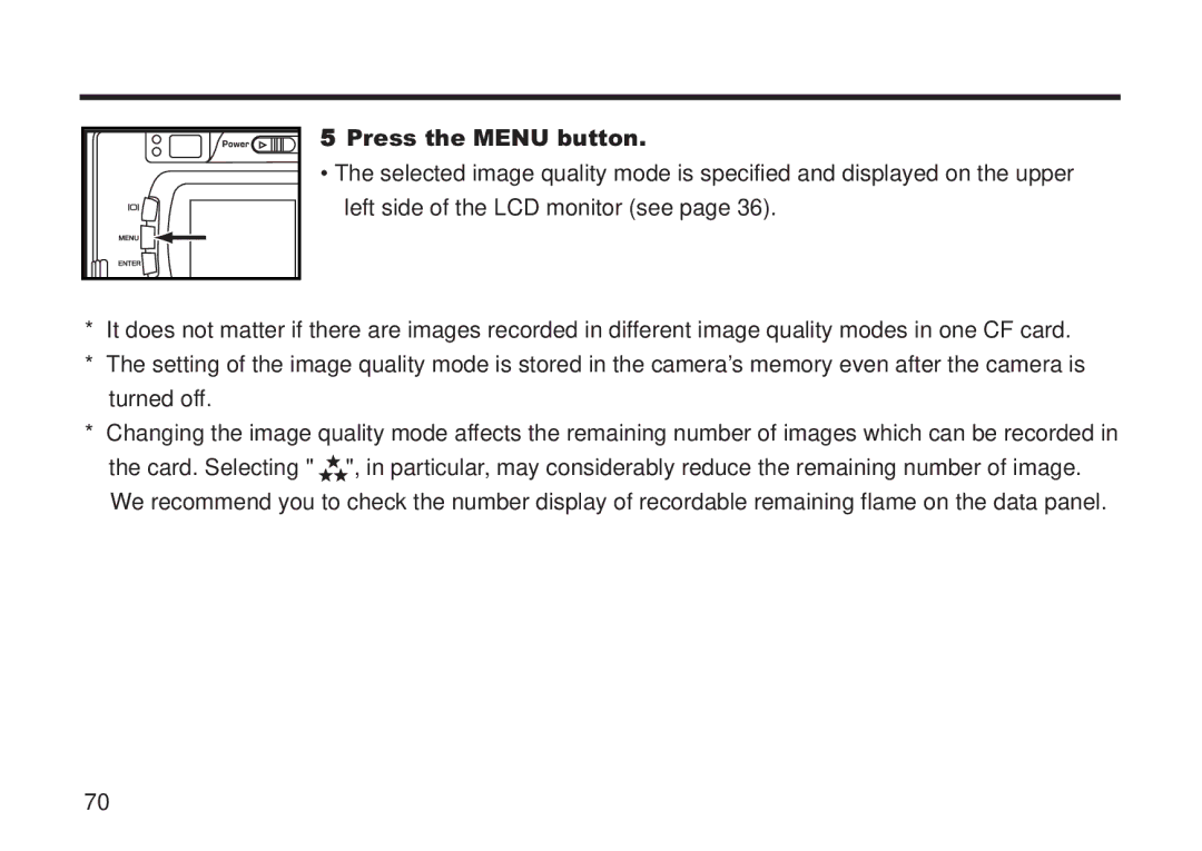 Concord Camera 5330z manual Press the Menu button 