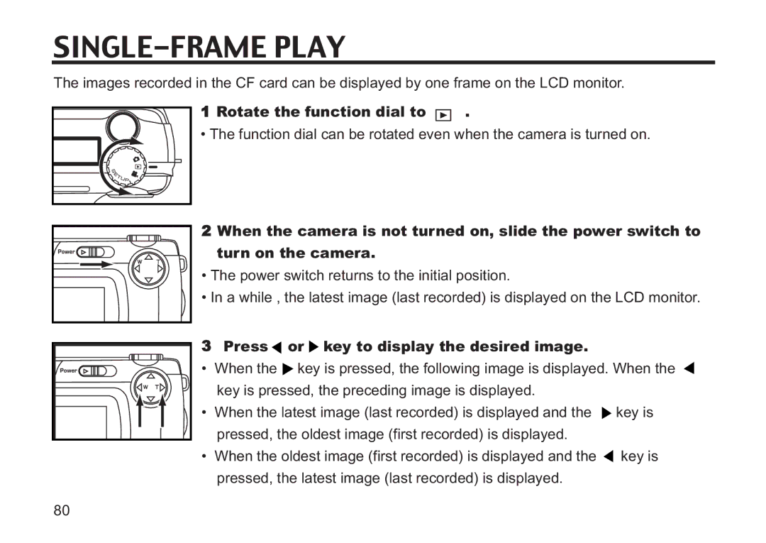 Concord Camera 5330z manual SINGLE-FRAME Play, Press or key to display the desired image 