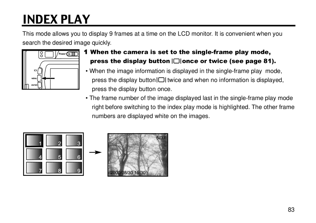 Concord Camera 5330z manual Index Play 