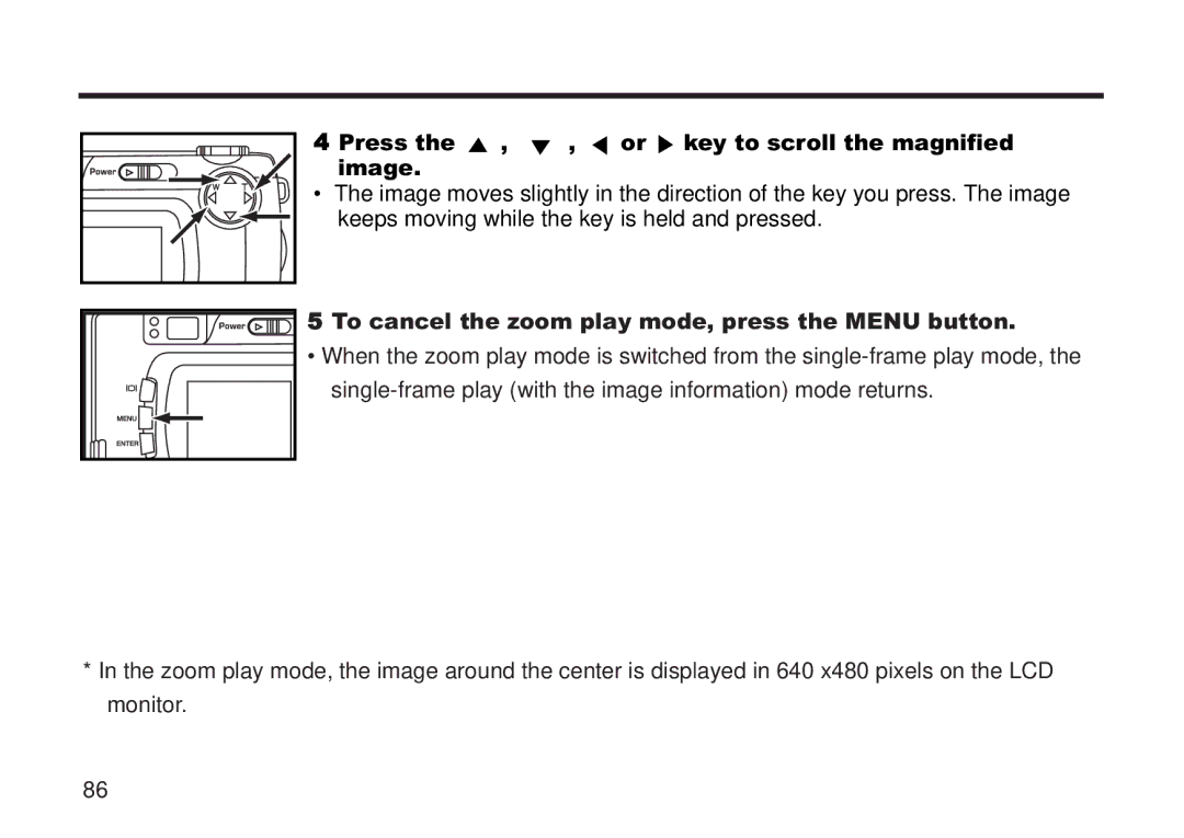 Concord Camera 5330z manual Press the , , or key to scroll the magnified image 