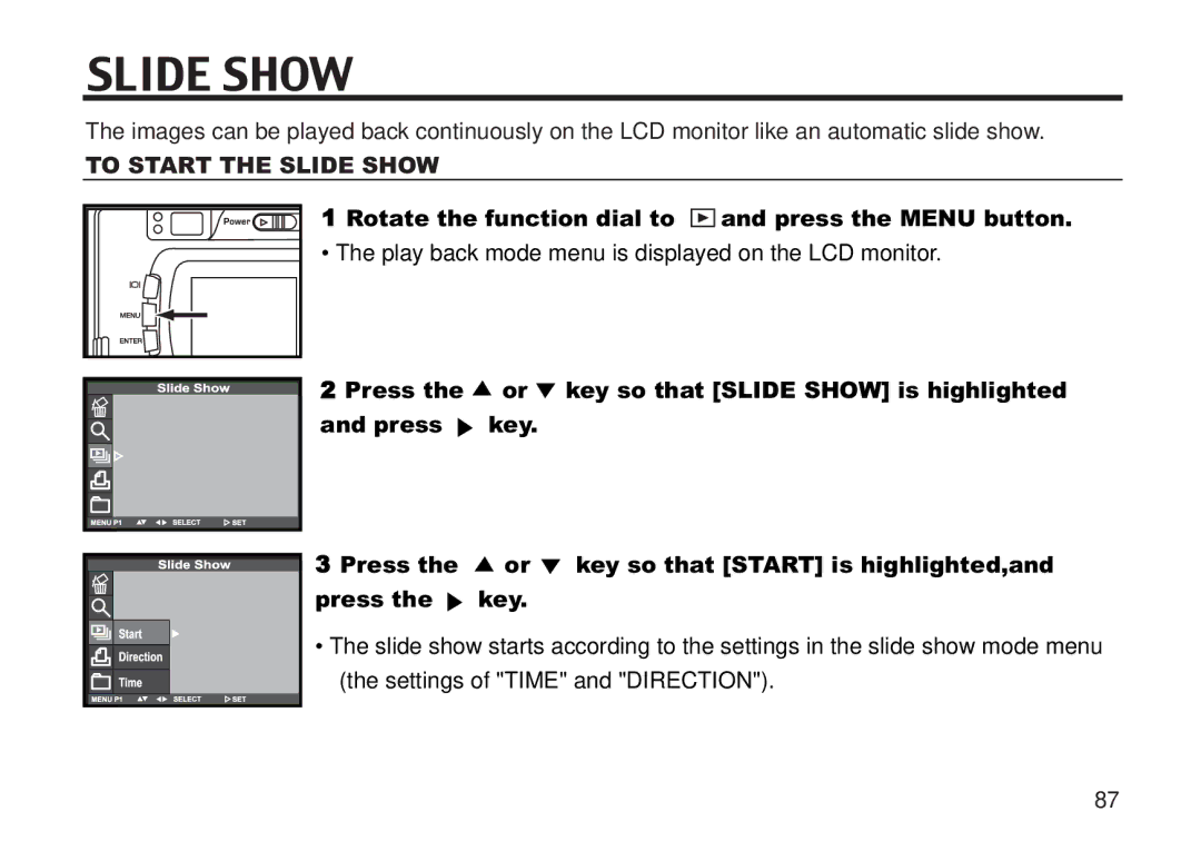 Concord Camera 5330z manual To Start the Slide Show 