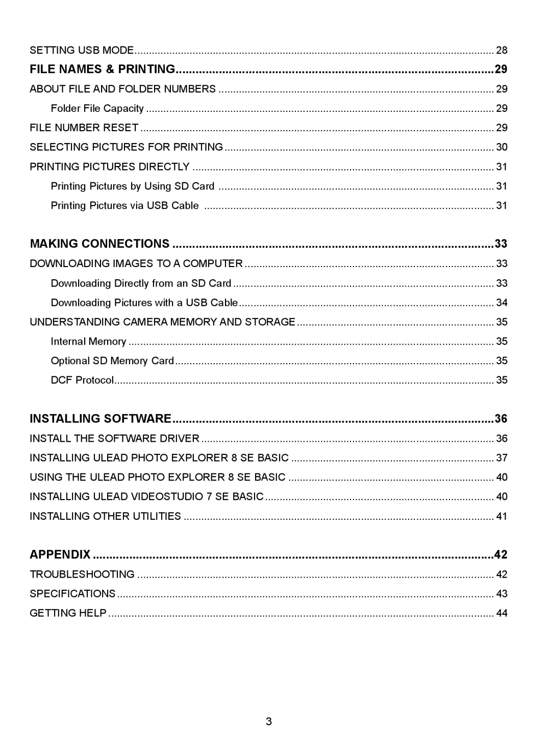 Concord Camera 5340z manual File Names & Printing, Making Connections 