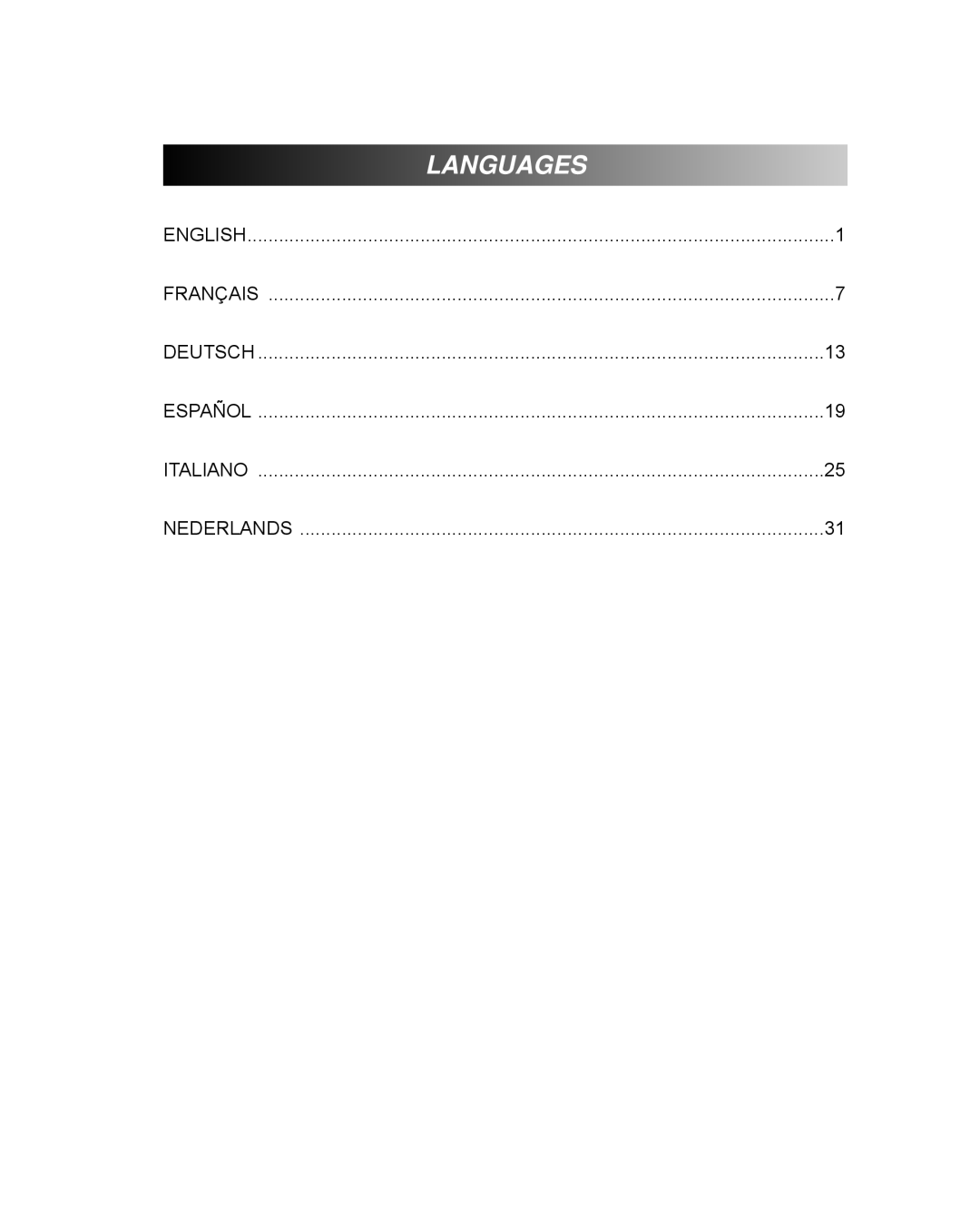 Concord Camera Eye-Q 3042AF manual Languages 