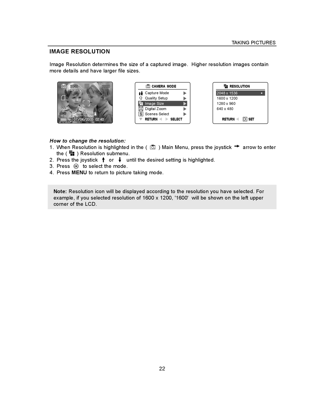 Concord Camera Eye-Q 3340z manual Image Resolution 