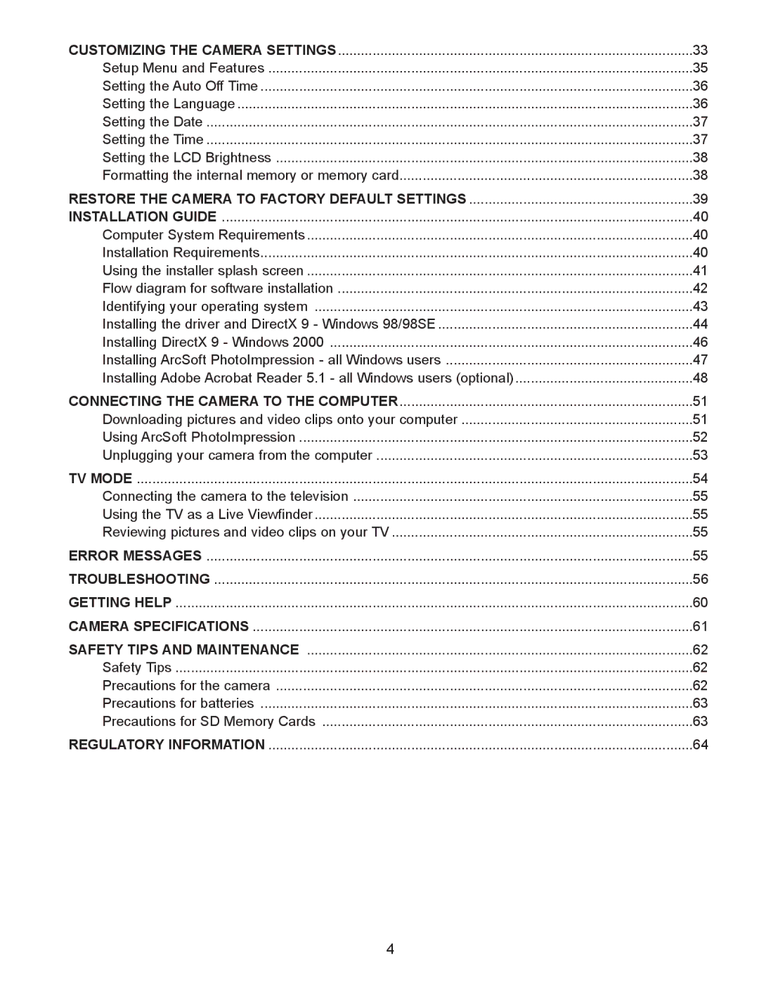 Concord Camera Eye-Q 3340z manual Regulatory Information 