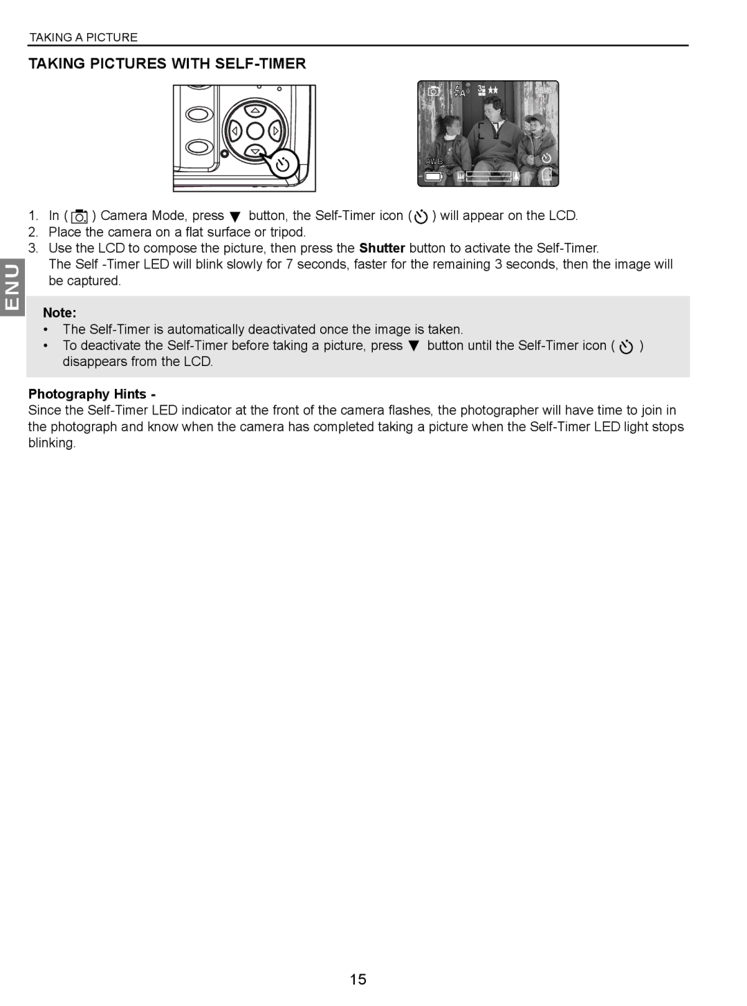 Concord Camera JD C3.1z3 manual Taking Pictures with SELF-TIMER, Photography Hints 