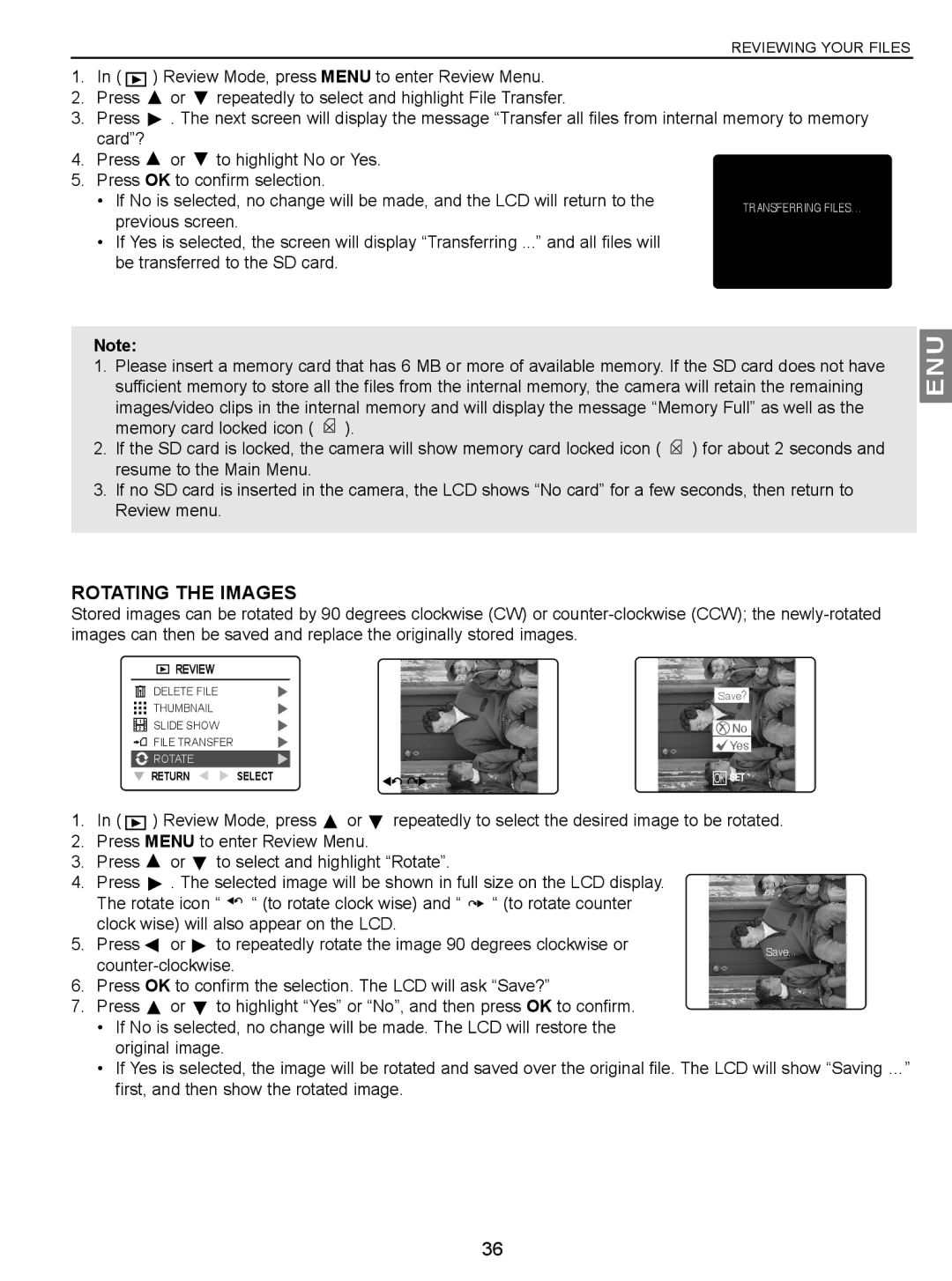 Concord Camera JD C3.1z3 manual Rotating the Images 