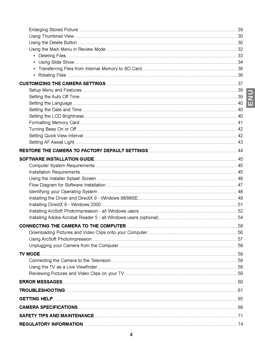 Concord Camera JD C3.1z3 manual Customizing the Camera Settings 