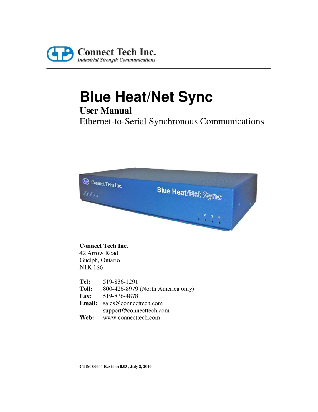 Connect Tech CTIM-00044 user manual Blue Heat/Net Sync 