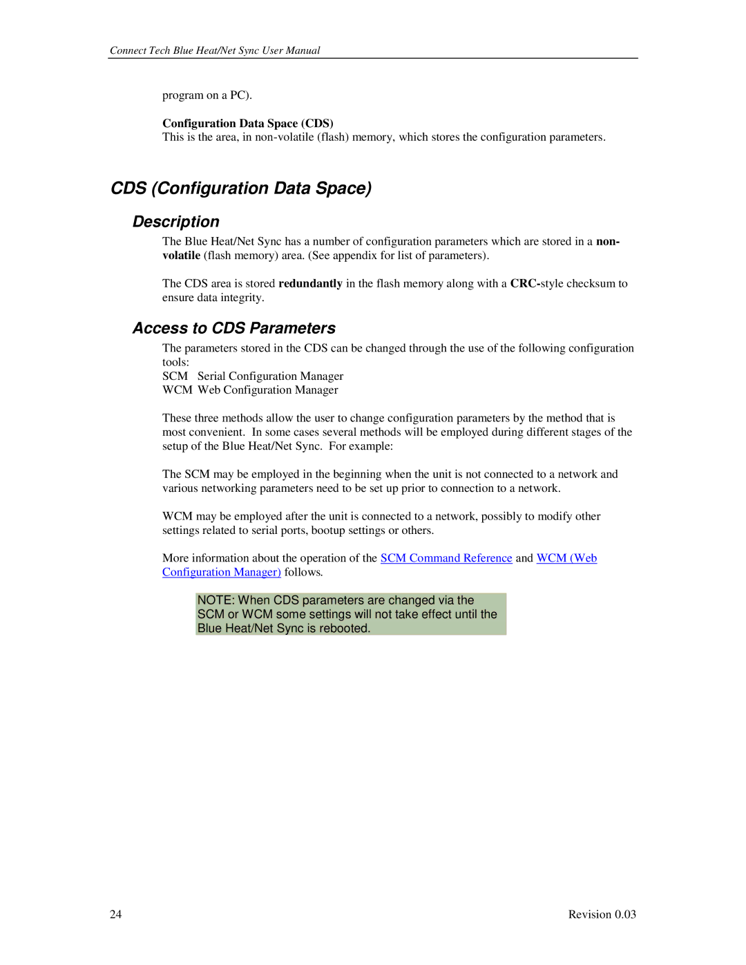 Connect Tech CTIM-00044 CDS Configuration Data Space, Description, Access to CDS Parameters, Configuration Data Space CDS 