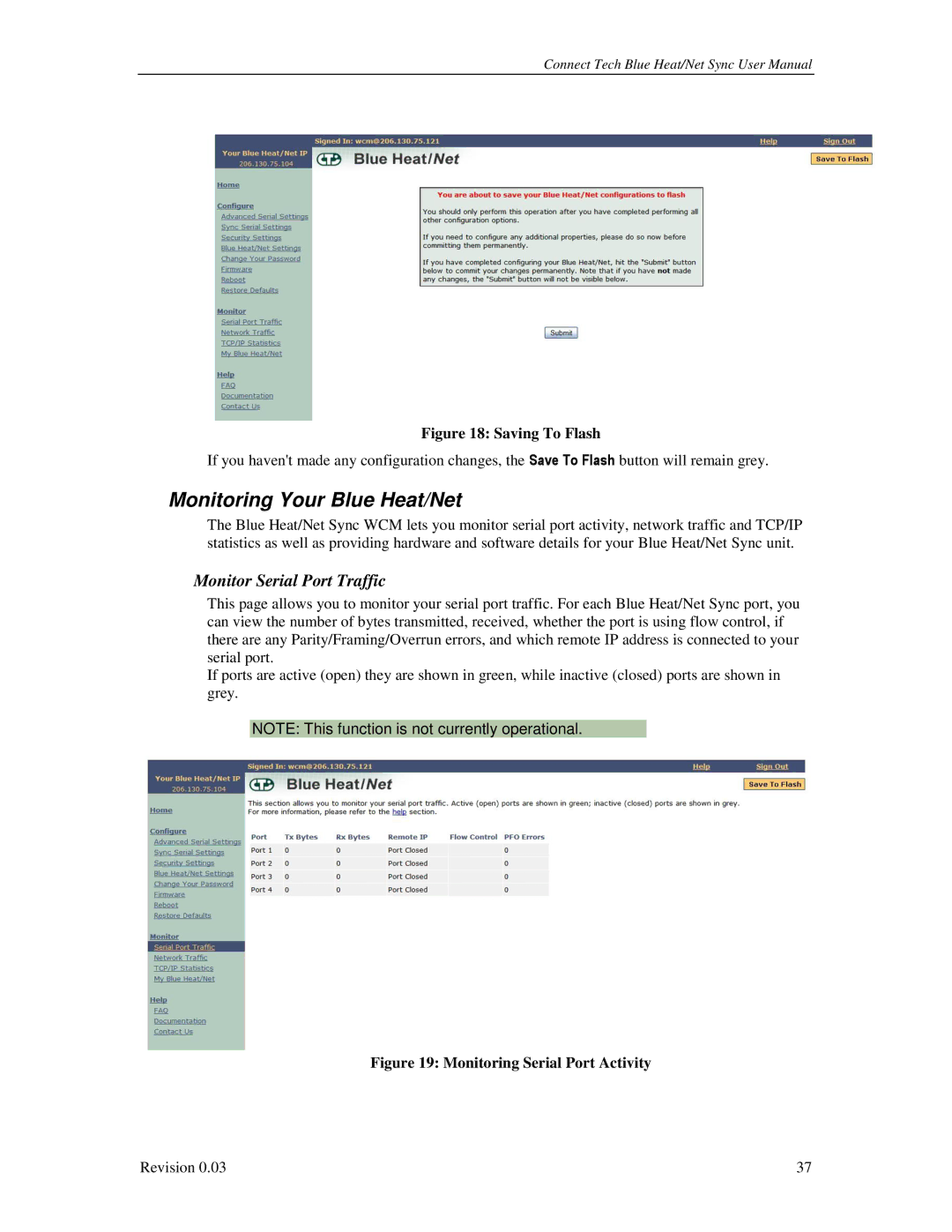 Connect Tech CTIM-00044 user manual Monitoring Your Blue Heat/Net, Monitor Serial Port Traffic 