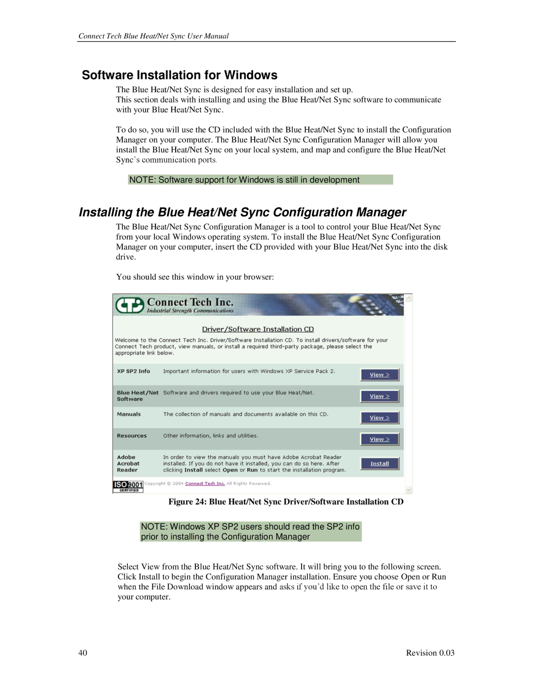 Connect Tech CTIM-00044 user manual Installing the Blue Heat/Net Sync Configuration Manager 