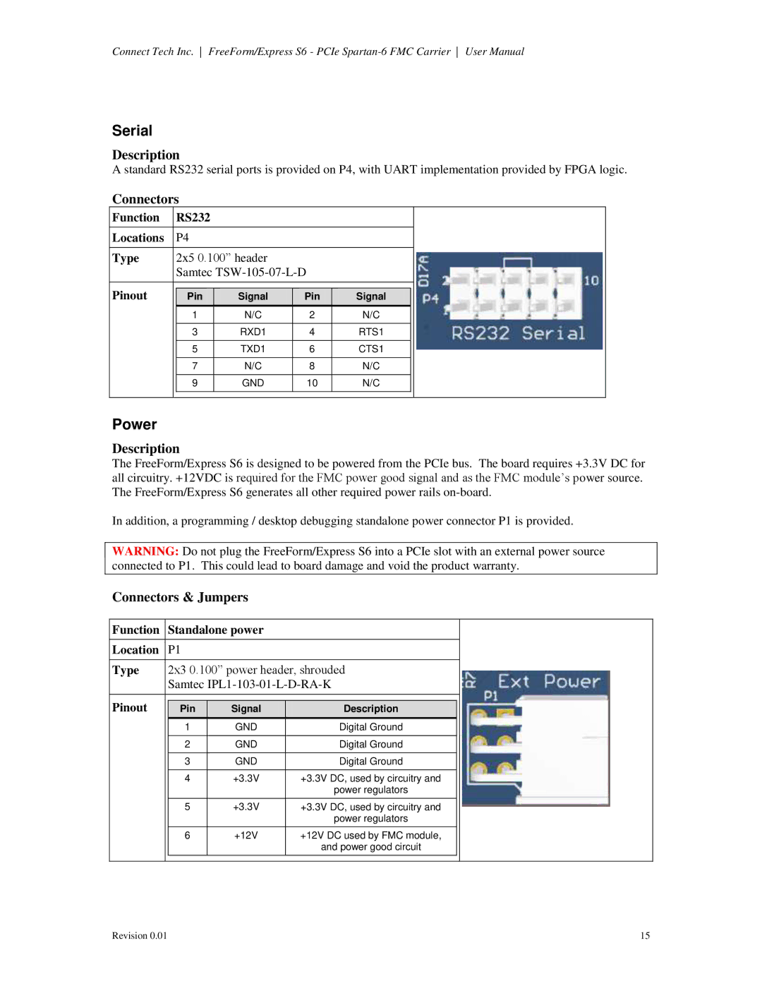 Connect Tech CTIM-00060 user manual Serial, Power 