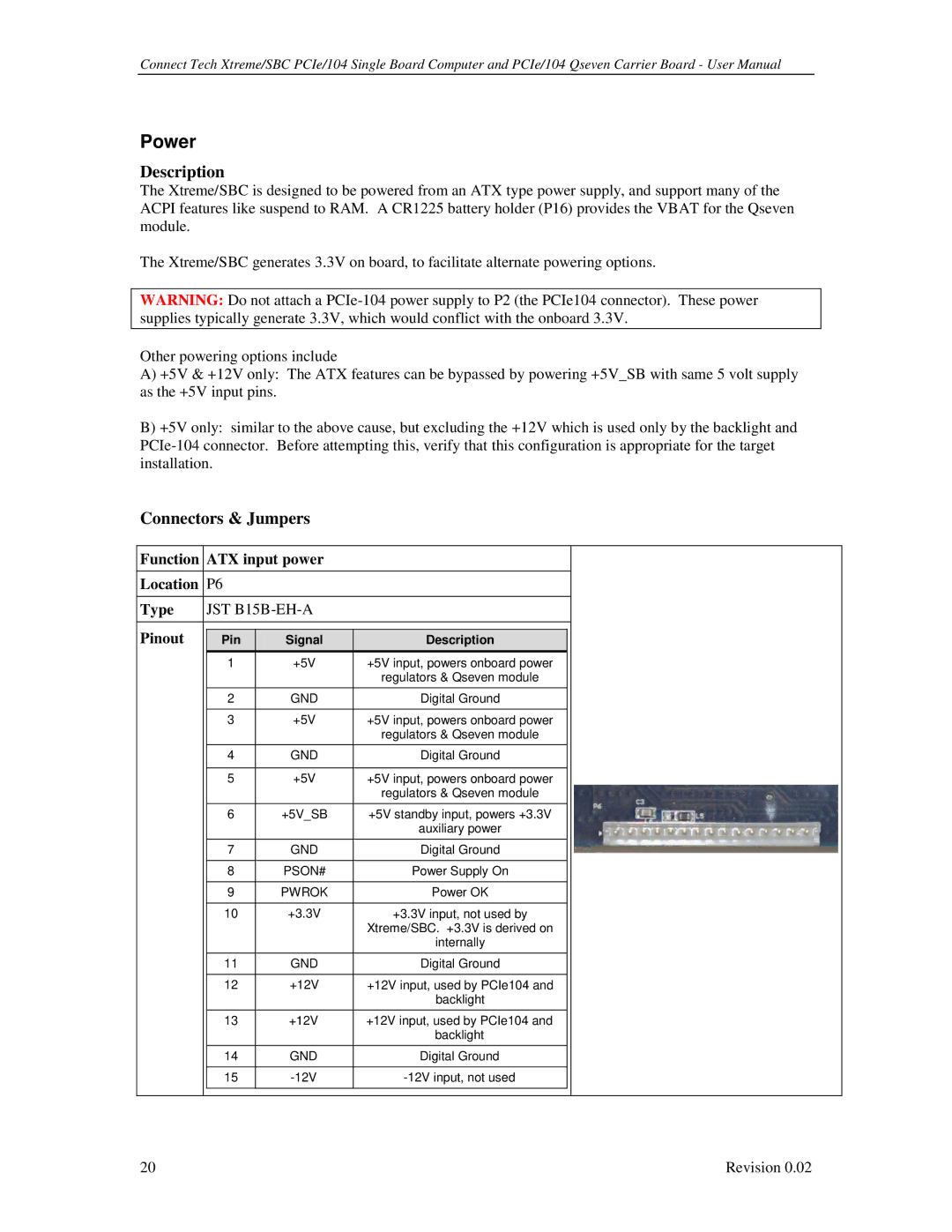 Connect Tech PCIE/104 user manual Power 