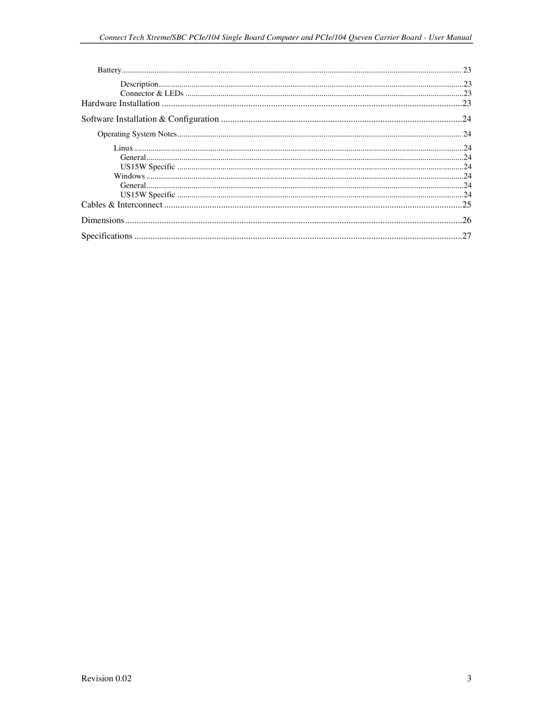 Connect Tech PCIE/104 user manual Hardware Installation Software Installation & Configuration 