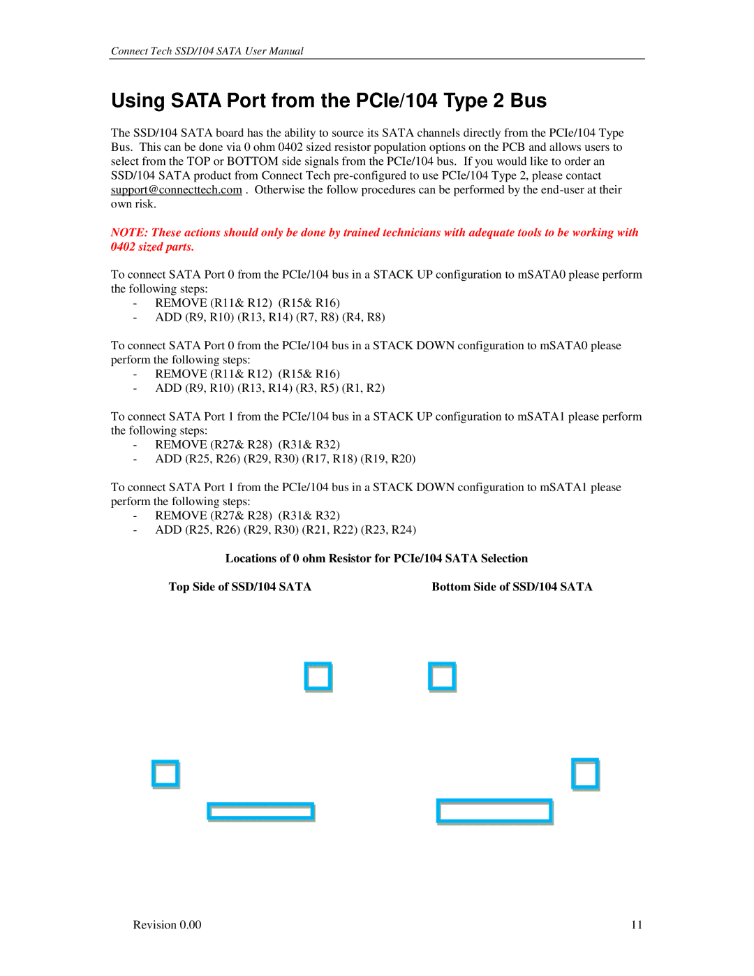 Connect Tech SSD/104 user manual Using Sata Port from the PCIe/104 Type 2 Bus 