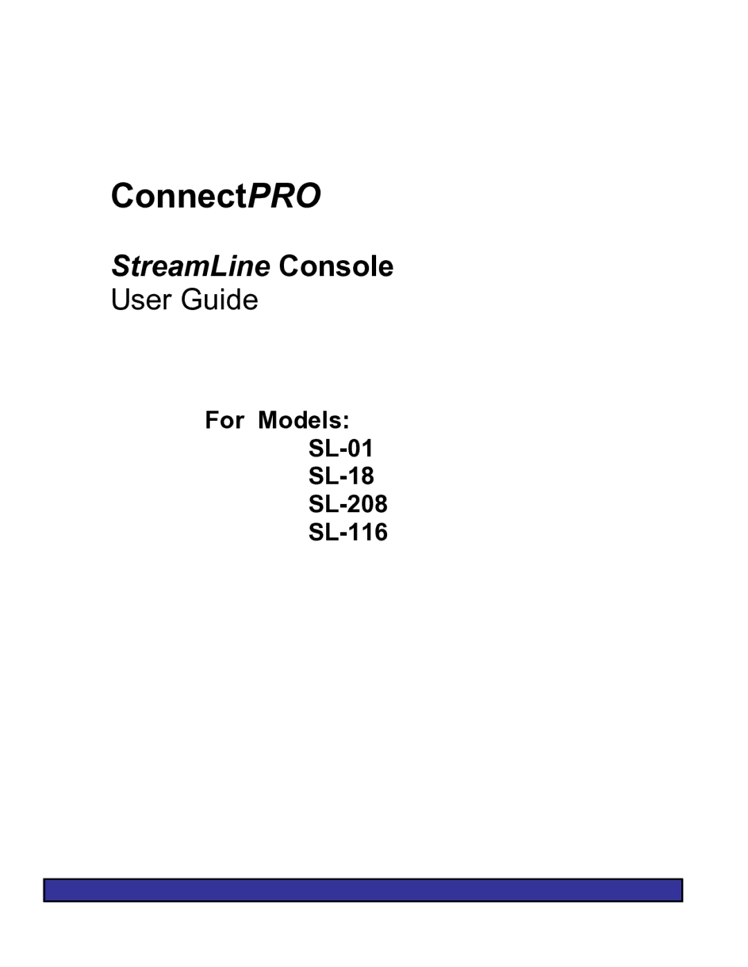 ConnectPRO SL-208, SL-01, SL-18 manual ConnectPRO 