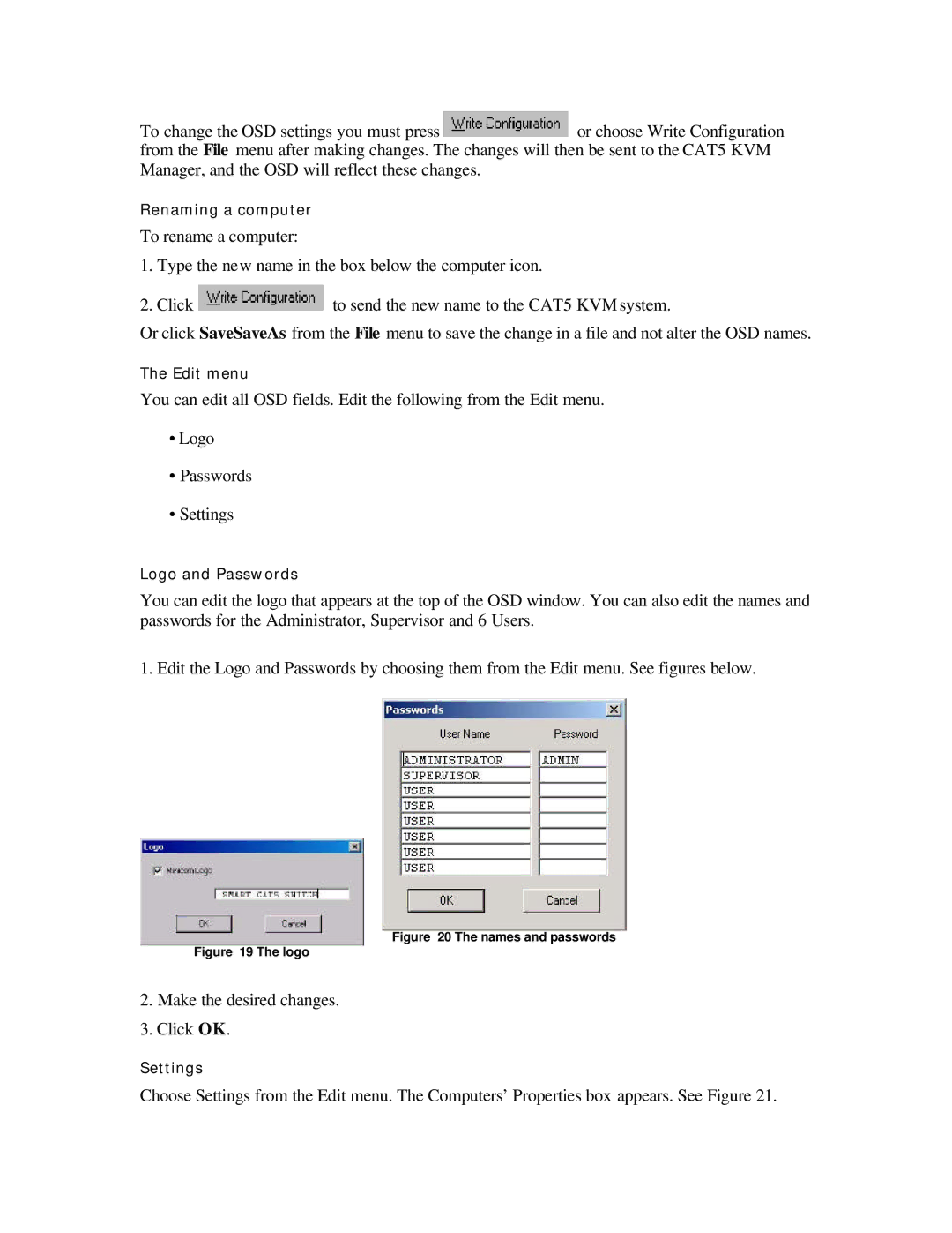 ConnectPRO 16 Port KVM, SL2116A, MIT-CAT5 8 manual Make the desired changes Click OK 