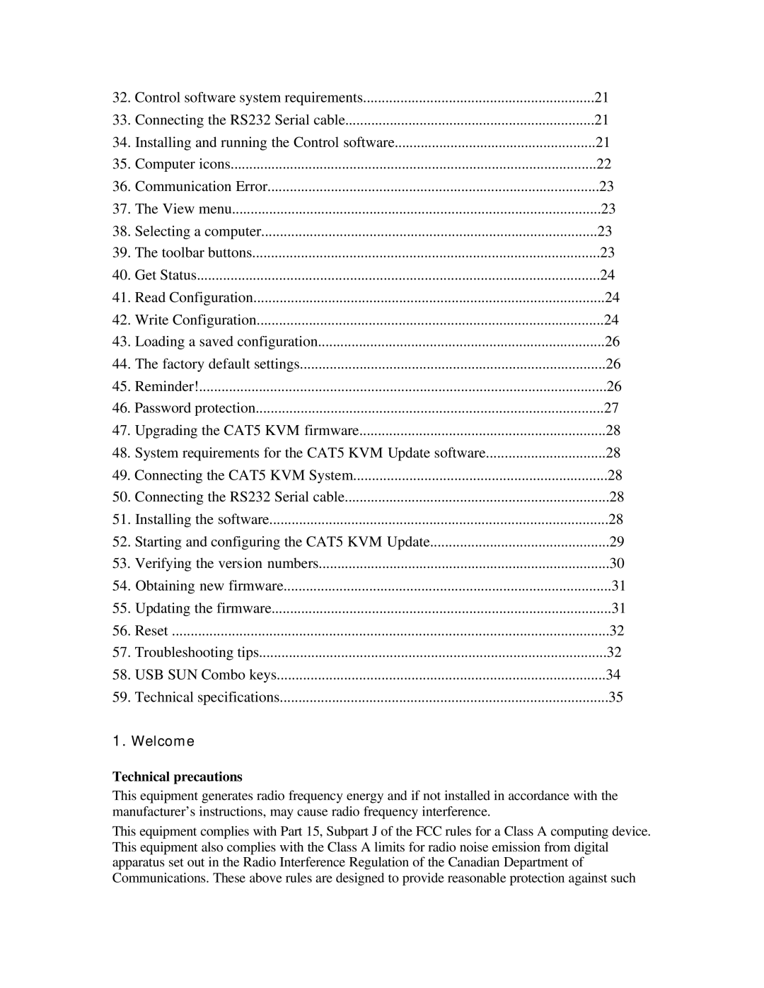 ConnectPRO SL2116A, MIT-CAT5 8, 16 Port KVM manual Technical precautions 