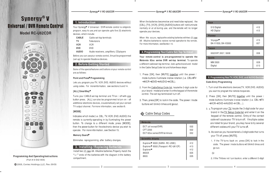 Contec A189C, RC-U62CDR manual 