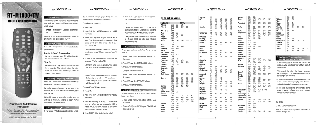 Contec RT-M1000+T/V manual 