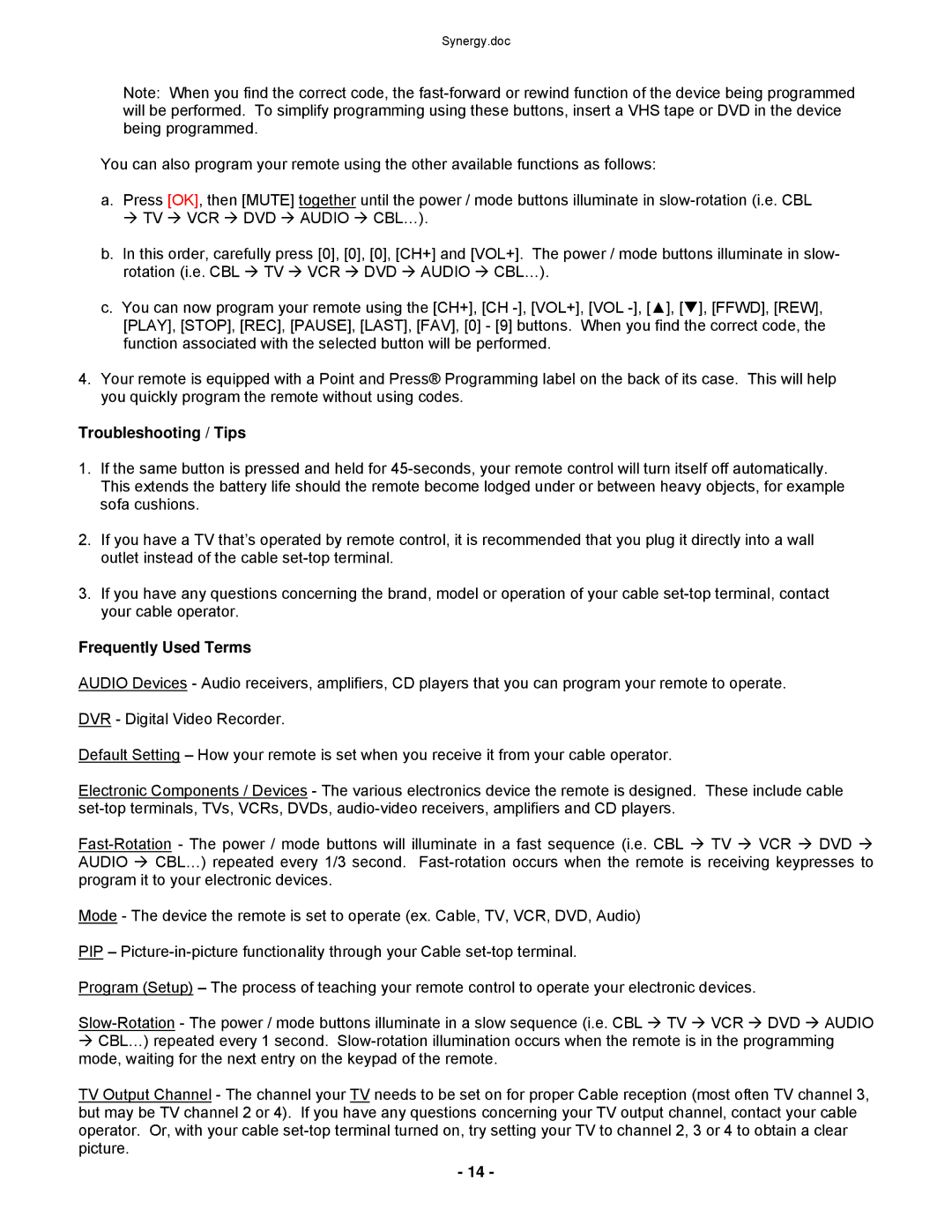 Contec RT-U62CD operating instructions Troubleshooting / Tips, Frequently Used Terms 