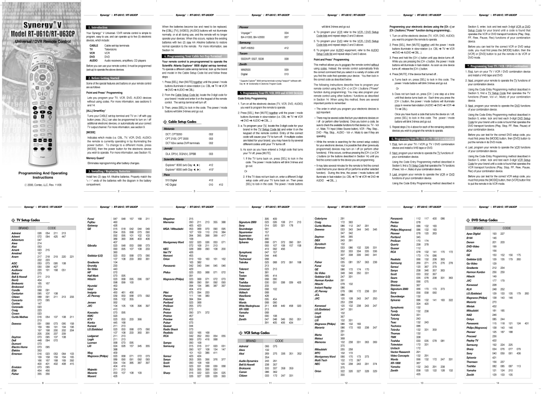 Contec RT-U61C, RT-U63CP manual 