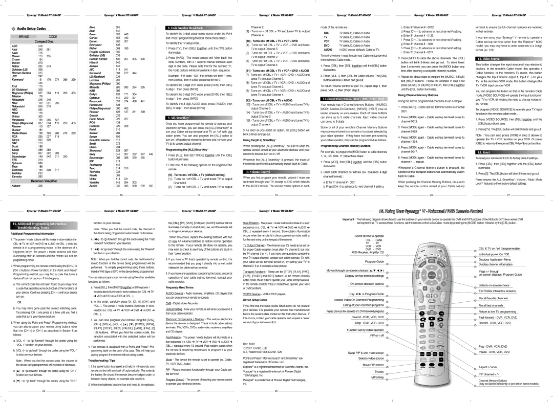 Contec RC-U63CDR-11S-2, RT-U64CD, RT-U64CP manual 