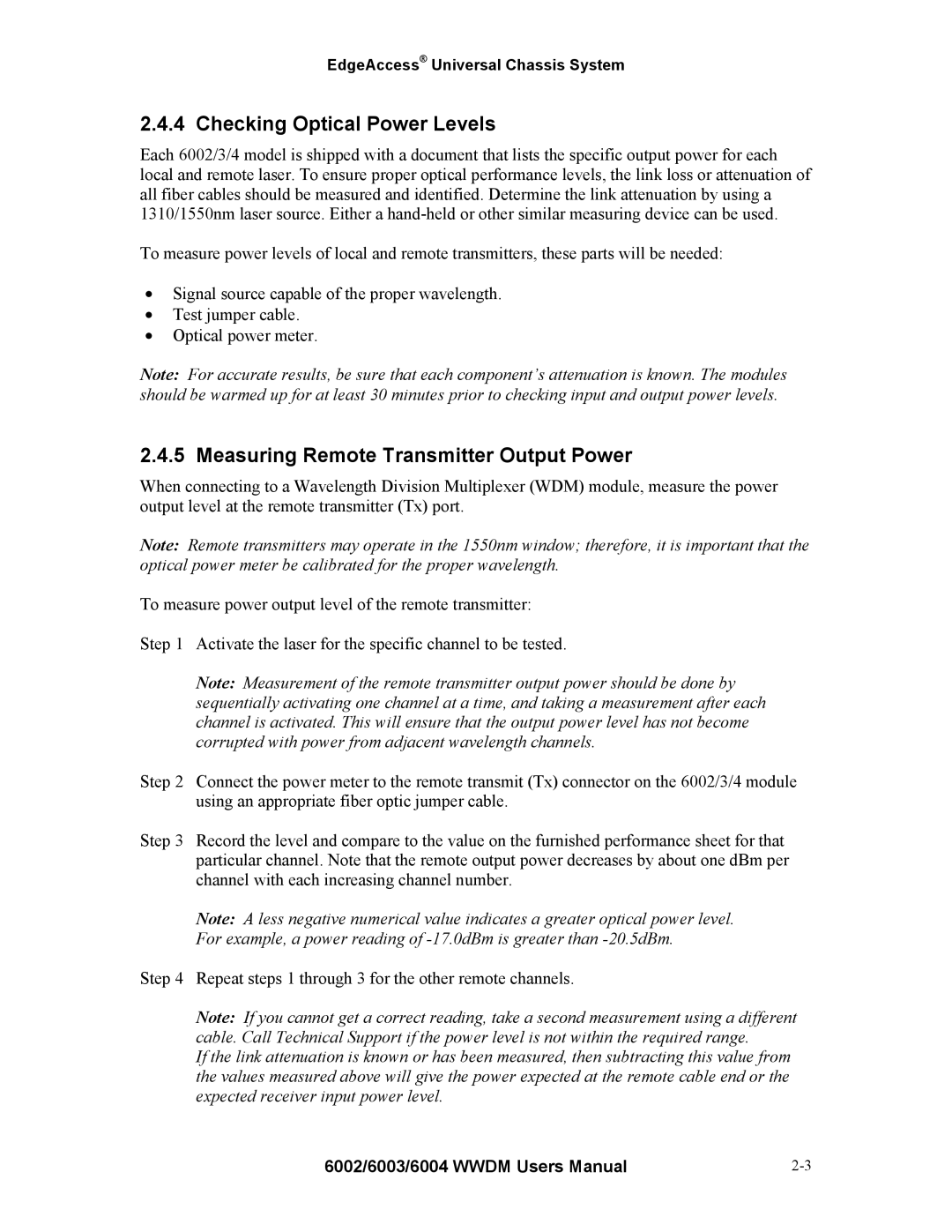 Continental Automated Buildings Association 6002 Checking Optical Power Levels, Measuring Remote Transmitter Output Power 