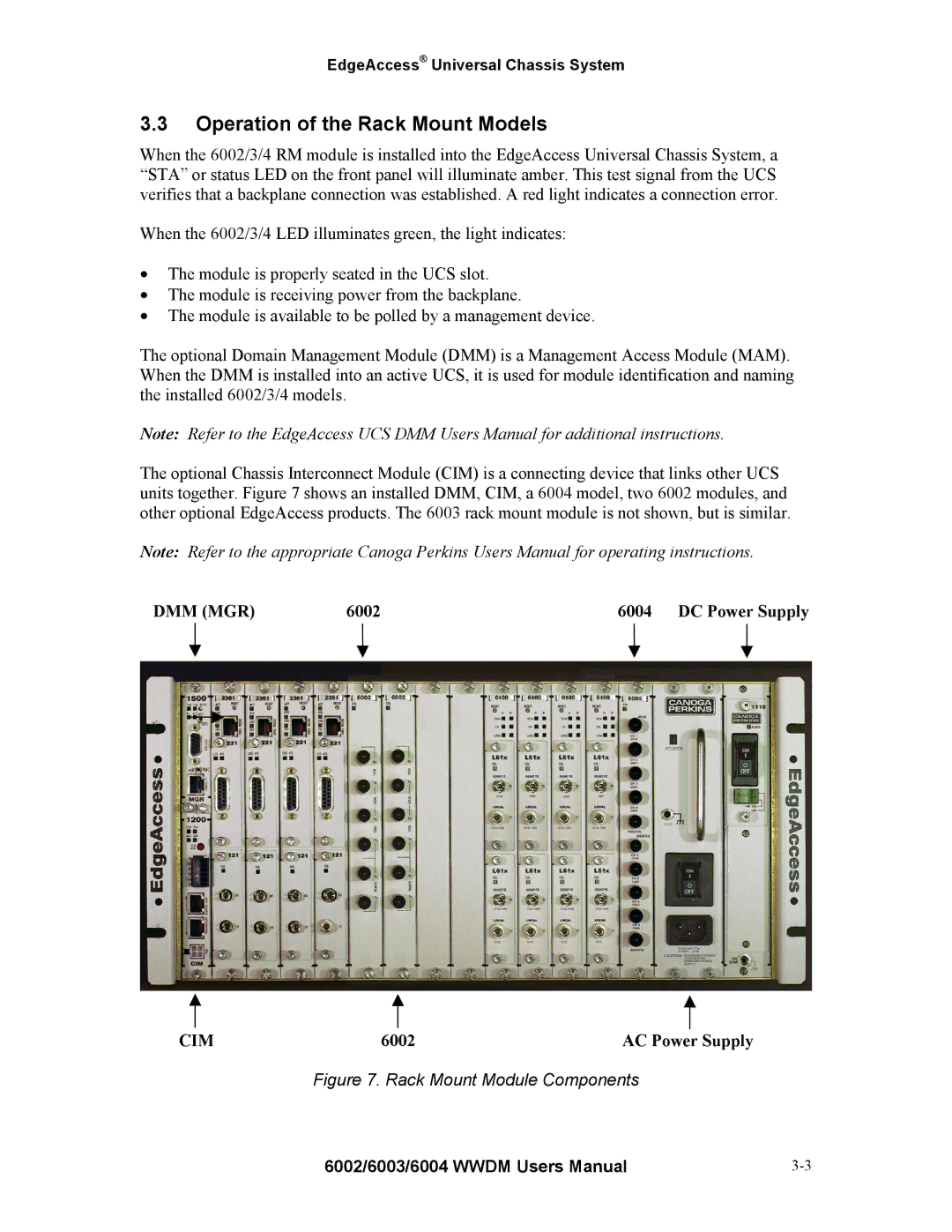 Continental Automated Buildings Association 6002 user manual Operation of the Rack Mount Models, Cim 