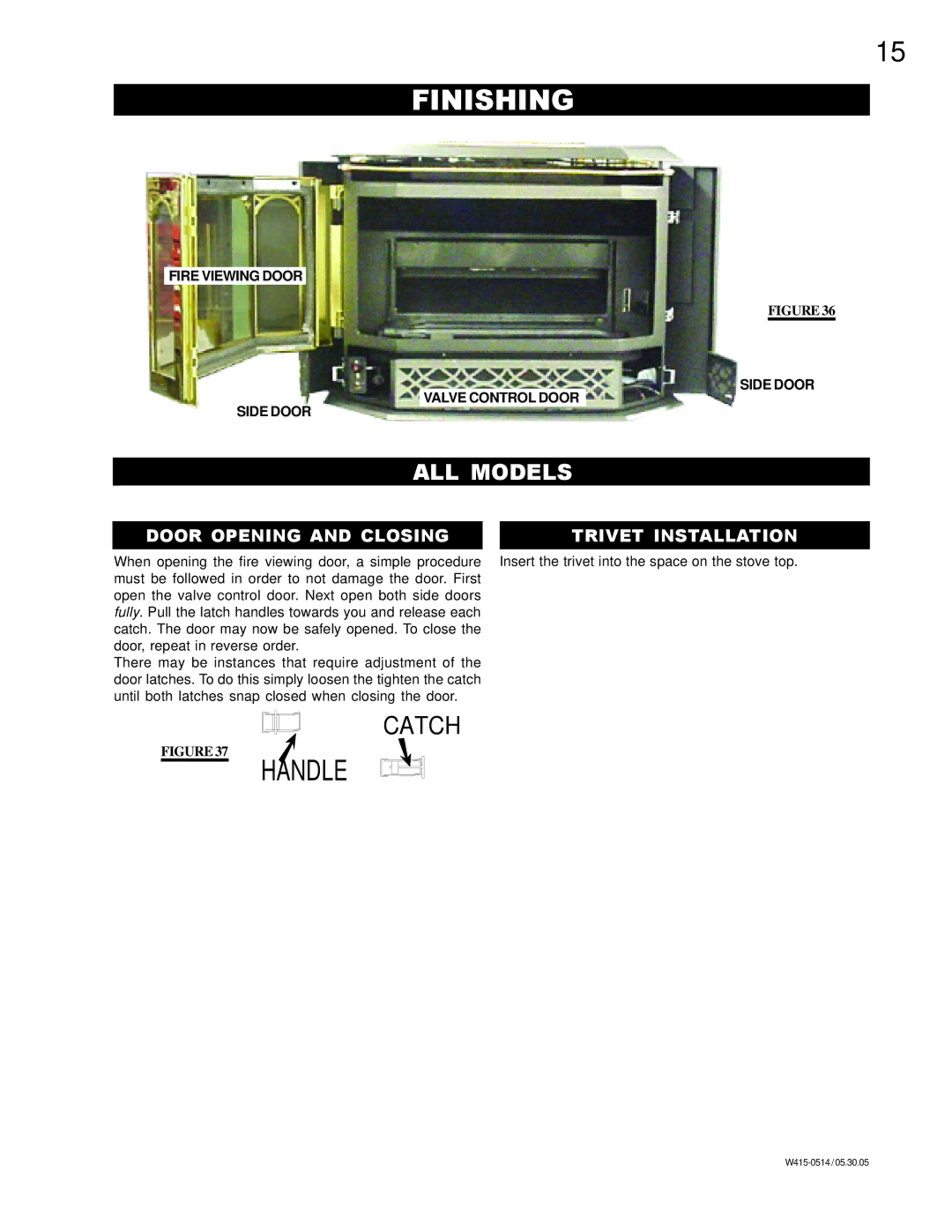 Continental CDVS500-N, CDVS500-P manual Finishing, Fire Viewing Door Side Door Valve Control Door 