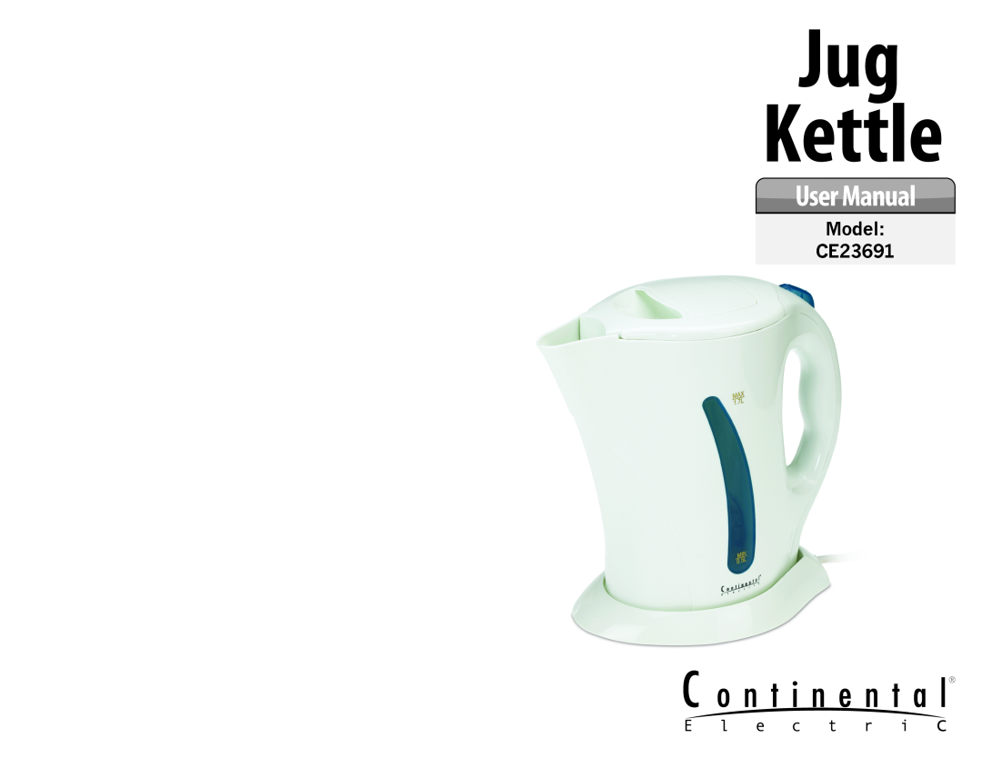 Continental user manual Model CE23691, Kettle 