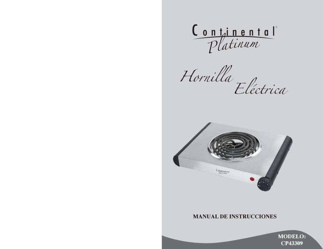 Continental CP43309 instruction manual HornillaEléctrica 